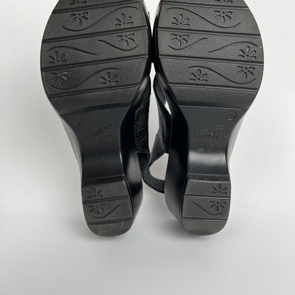 Dansko Jacinda Wedge Sandal Platform Medium High Heel Leather Comfortable Light - Picture 8 of 11